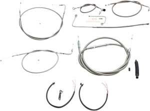 Complete Stainless Braided Handlebar Cable/brake Line Kit Silver
