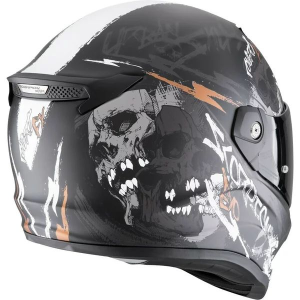 Casca integrala SCORPION COVERT FX SKULLZ M Negru mat/Gri/Auriu, 2, nordicamoto.ro