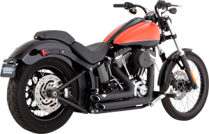 Shortshots Staggered Exhaust System Black, Matte Black, 2, nordicamoto.ro