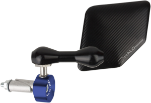 Halo Stainless Steel Bar End Mirror Black, 1, nordicamoto.ro