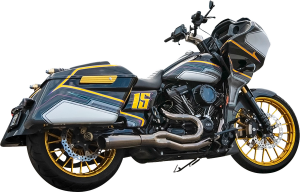 Road Rage Ii 2-into-1 Mid-length Exhaust System Black Chrome, 1, nordicamoto.ro