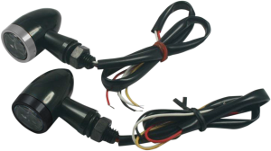 Led Bullet Turn Signal Lights With Rings Black