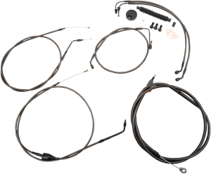 Standard Midnight Braided Handlebar Cable/brake Line Kit Black, 1, nordicamoto.ro