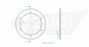 Pinion standard spate 525 negru, 2, nordicamoto.ro