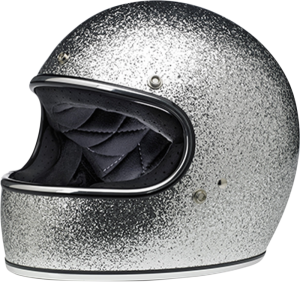 Gringo Full Face Helmet Brite Silver Megaflake Medium Silver