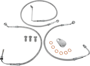Oem Brakeline Kit Stainless-steel Front Stock +6(r) H-d Flht 96-07 Braided, Silver