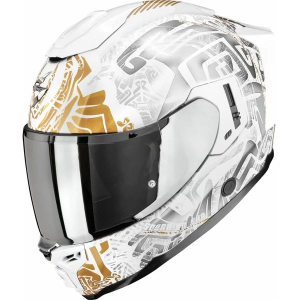 Casca integrala SCORPION EXO-1500 AIR APUS S Alb perlat/Gri/Auriu