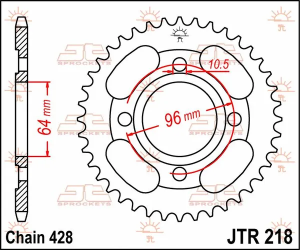 JT SPROCKETS Pinion spate, culoare naturală, 2, nordicamoto.ro