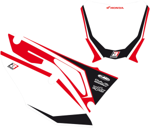 Pre-cut Number Plates With Graphics Black, Red, White