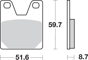 Ls Street Excel Sintered Rear Brake Pads, 2, nordicamoto.ro