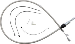 Polished Stainless Quick Connect Upper Clutch Cable Silver, 1, nordicamoto.ro