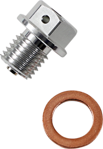 Magnetic Drain Plug Anodized Clear, Silver