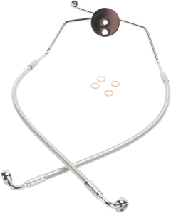Designer Series Dot Front Lower Brake Line Kit Silver, Polished, 1, nordicamoto.ro