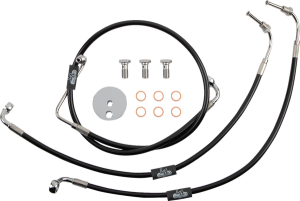 Black Braided Brake Line Kit Black