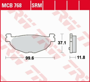 Placute frana spate TRW Organice BETA EVO 80 '09 - FRONT YAMAHA YP 400 MAJESTY '04 -'13/XP 500 T-MAX '04 -'11