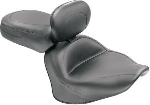 Vintage Wide Touring Seat With Driver Backrest Black, 1, nordicamoto.ro