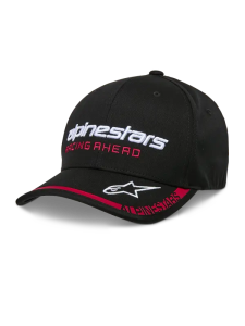 Indent Curved Bill Hat Black, Red, White 