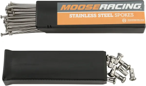 MOOSE RACING Stainless Steel Spoke Set Natural, Silver 