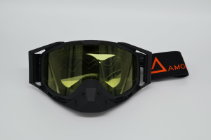 AMOQ Youth Snow Goggles Black-Orange, yellow lens