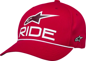 Ride Comp Curved Bill Snap Hat Red 