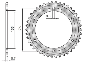 Works Triplestar Aluminum Rear Sprocket Natural, 1, nordicamoto.ro