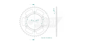 Pinion standard spate 520 negru, 2, nordicamoto.ro