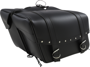 Highwayman Rivet Slant-style Saddlebags Black