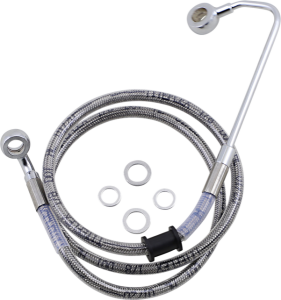 Extended Length Stainless Steel Brake Line Silver, Clear-coated