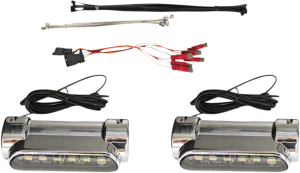 Dynamic Amber/white Engine Guard Leds/universal Chrome