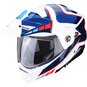 Produs resigilat Casca flip-up touring/adventure SCORPION ADX-2 CAMINO Alb/Albastru/Rosu, 1, nordicamoto.ro