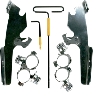 Fats/slim Windshield Trigger-lock Complete Mount Kit Polished