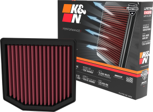 High-flow Air Filter Black, Red, 3, nordicamoto.ro