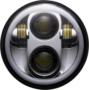 Proglow Led Headlamp With Color Changing Halo Chrome, 2, nordicamoto.ro