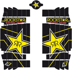 Rockstar Rad Louver Decals Black, Yellow, 1, nordicamoto.ro