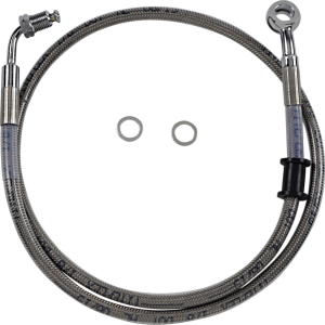 Extended Length Stainless Steel Brake Line Silver, Clear-coated