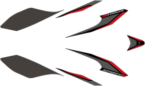 Scooter Decals Black, Gray, Red 