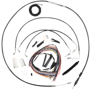 Complete Black Vinyl Braided Handlebar Cable/brake Line Kit Black, 1, nordicamoto.ro