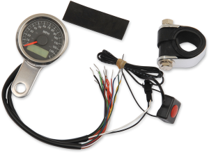 1-7/8(r) Programmable Imperial Speedometer With Indicator Lights Black