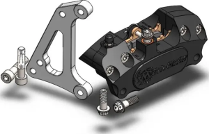 Set de etriere de frână pentru curse Supermoto – negru, argintiu, oțel inoxidabil, nordicamoto.ro