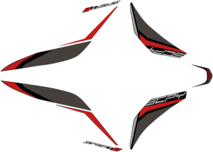 Scooter Decals Black, Gray, Red, 2, nordicamoto.ro