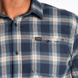 Cămașă flanel bărbați  Klim Alderson Midweight Black - Asphalt, 16, nordicamoto.ro