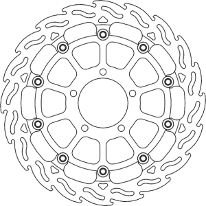 Rotor de curse flotant din seria Halo – negru, argintiu, oțel inoxidabil, 1, nordicamoto.ro