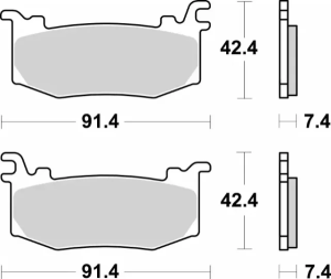 Ds Racing Dual Sintered Brake Pads, 2, nordicamoto.ro