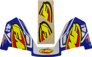 Fmf Exhaust Replacement Decal Blue, Yellow