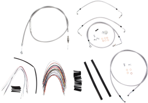Complete Stainless Braided Handlebar Cable/brake Line Kit Silver, 1, nordicamoto.ro