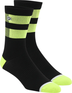 Sosete 100% Flow Black/Fluorescent Yellow S/M, 1, nordicamoto.ro