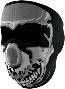 Face Mask Chrome Skull Black, Gray, 1, nordicamoto.ro