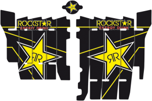 Rockstar Rad Louver Decals Black, Yellow, 2, nordicamoto.ro