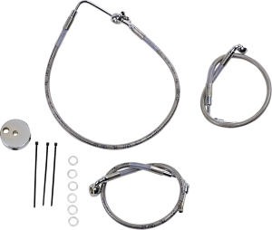 Stainless Steel Brake Line Kit Silver, Clear-coated, 1, nordicamoto.ro
