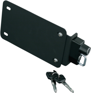 License Plate Mount With Helmet Lock Black